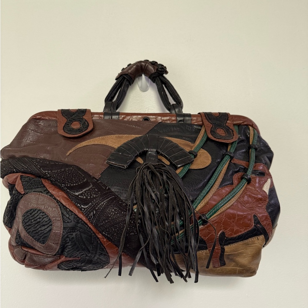 Unique Multicolor Leather Handbag